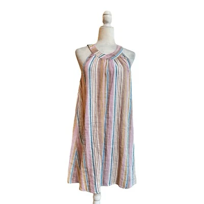 C&C California Multicolor Stripe Sleeveless Linen Women Size M Shift Beach - Image 1 of 4