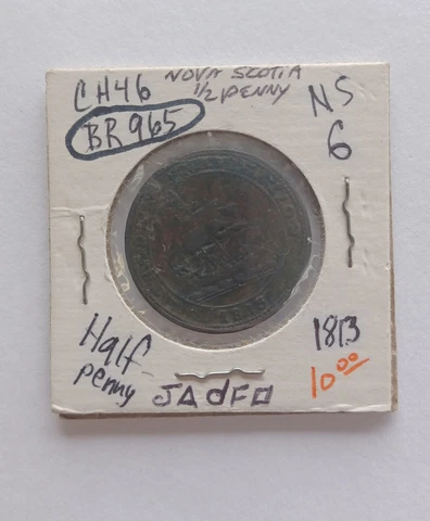 1813 Nova Scotia Half Penny Token Cover
