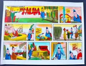 Strange World Of Mr. Mum Shopping 1960 Hand Painted Irving Phillips Comic Strip - Picture 1 of 10