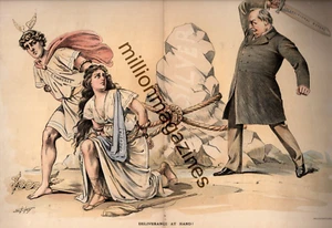 1892 Puck Centerfold - Cleveland will kill the Sherman Silver Bill - Imagen 1 de 1