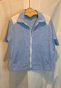 Vtg Sea Island Activewear Zip Up Short Sleeve Athletic Jacket Windbreaker S / M - Picture 1 of 3