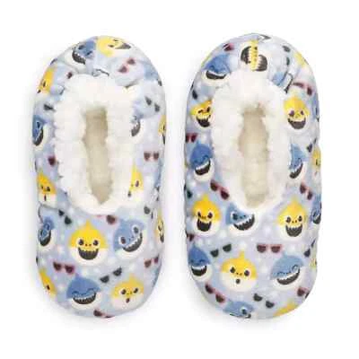 全新 Nickelodeon Baby Shark Fuzzy Babba 拖鞋 尺寸 2-3T (4.5-7.5) 羊毛衬里 — 第 1/4 张图片