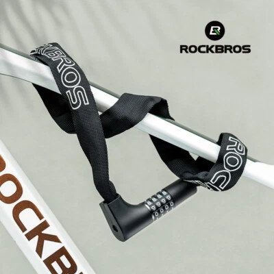 ROCKBROS Portable Safety Cycling Bicycle Chain Lock MTB Road Bike Password Lock - Image 1 of 4