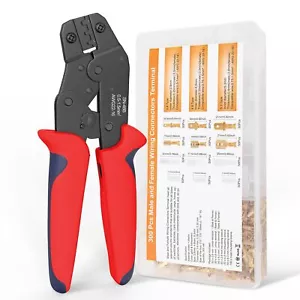 Crimping Tool Connector Kit Ratcheting Wire Crimper Tool For 300pcs Male Female  - Picture 1 of 7