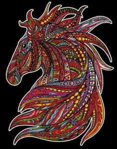 Ausmalbild Pferdekopf 47 x 35 cm - Bild 1 von 8