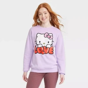 Women's Hello Kitty Love Crewneck Graphic Sweatshirt - Lavender NWT (XL) - Picture 1 of 5