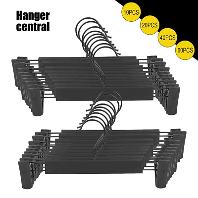 10-60 perchas de plástico para pantalones con clips ajustables para pantalones abrigo ropa jeans  Foto 1 de 4