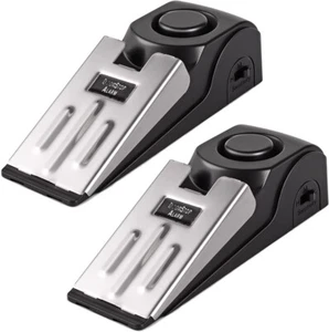 2 Security Door Stop Alarm 120DB Stopper Wedge Siren Portable Home Anti Theft - Picture 1 of 12