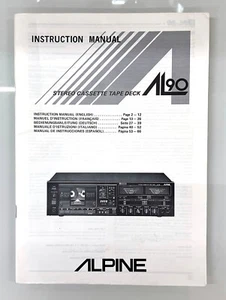 ALPINE AL-90 magnetofon kasetowy oryginalna instrukcja obsługi / instrukcja obsługi! - Zdjęcie 1 z 1
