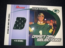 2005 Bowman Draft Day Selections AARON RODGERS Jersey Relic Card Packers NM