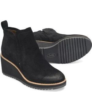 Botín de cuña SOFFT Emeree moderno Chelsea Bota Gamuza Impermeable Negro 8M - Imagen 1 de 6