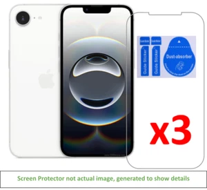 3x iPhone 16e Screen Protector z ściereczką i naklejkami instalacyjnymi - Zdjęcie 1 z 3
