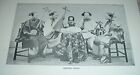1897 Antique Print SINGING GIRLS WITH INSTRUMENTS China