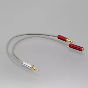 3.5mm mini jack Microphone 8" Y Cable For Audio Timecode Generator Cameras LTC - Picture 1 of 3