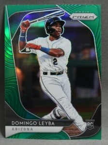 2020 Panini Prizm Green Prizm Domingo Leyba Rookie Baseball Card #10