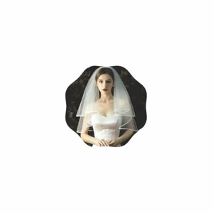 Wedding Short Bridal Veil White Bridal Veils Short Wedding Veil Simple Bachel... - Picture 1 of 7