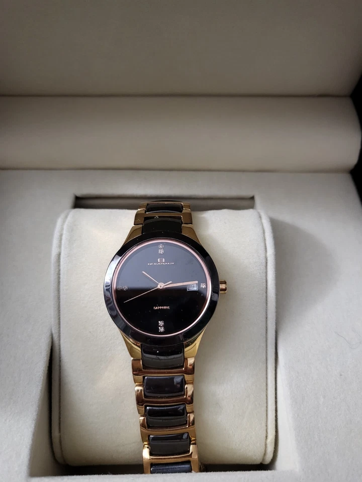 Oceanaut hightech ceramic black/rose gold watch women genuine w/box &extra links - Image 1 of 4