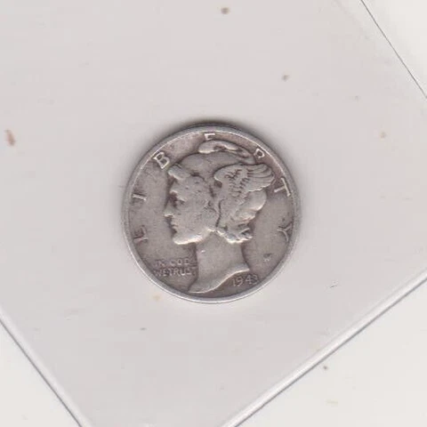1943 Mercury Silver Dime VG Cover