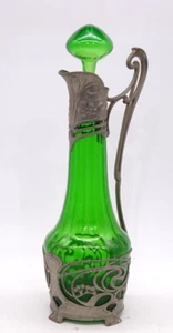 WMF ART NOUVEAU TALL CLARET JUG MOSS GREEN CIRCA 1905 TRULY BEAUTIFUL-INVESTMENT - Picture 1 of 11