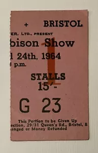 Roy Orbison Tony Sheridan Tremeloes April 1964 Bristol Konzertticket Original - Bild 1 von 1