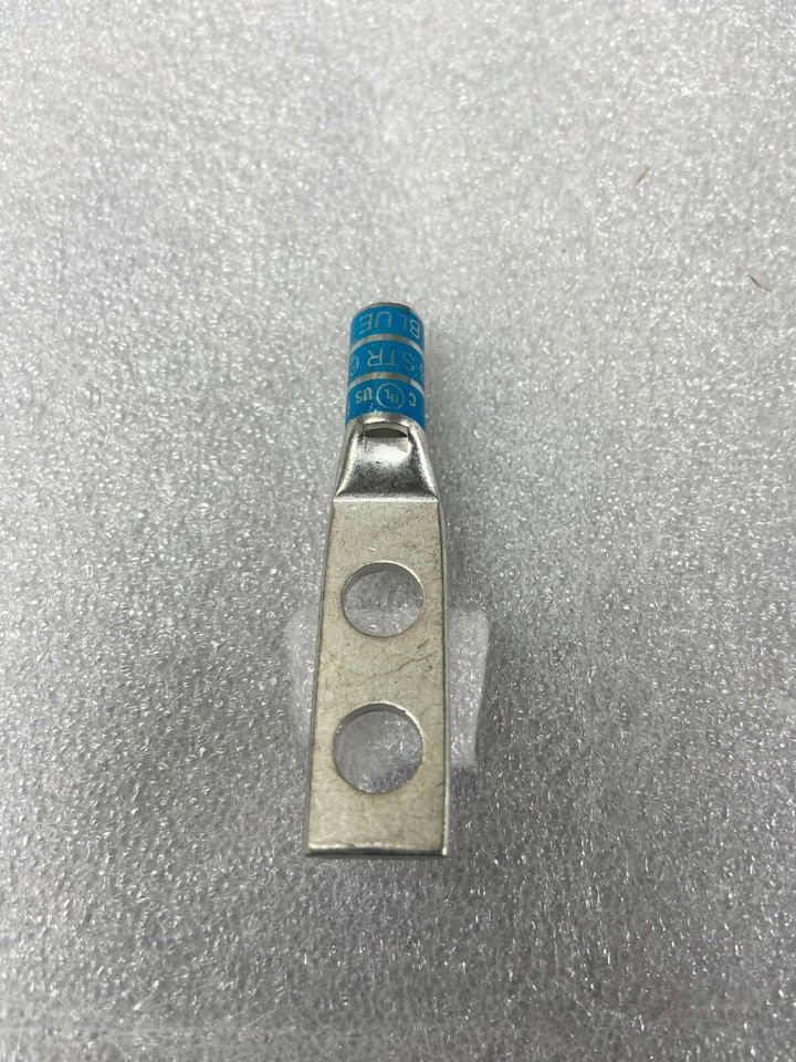  6 AWG FLEX compression Lug 2 Hole 1/4" Bolt 1/2"c/c, std barrel UL 10 pc lot - Image 1 of 1