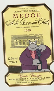Geluck le chat etiquette de vin medoc 1999 cuvee prestige - Bild 1 von 1
