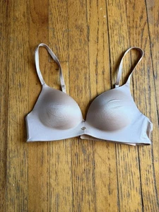 Victoria's Secret Bra Womens 32B Nude Beige So Obsessed Padded Wireless T-Shirt - Picture 1 of 8