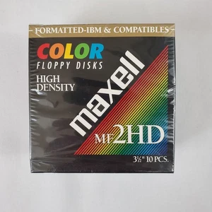 Maxell MF2DD Formatted IBM Micro Floppy Disk Double Density 3.5" 10-Pack - Picture 1 of 5