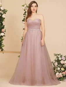 Women's dress elegant evening dress prom wedding dress, pink, S (EU 36) - Picture 1 of 5