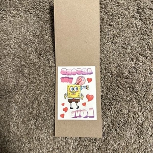 SpongeBob Medium Temporary Tattoo 2 x 3 In Absorb The Love Gary The Snail Heart - Picture 1 of 5