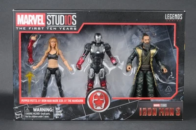 2017 Marvel Legends First 10 Years Iron Man 3 Potts Mk XXII Mandarin 3 Pack New - Image 1 of 4
