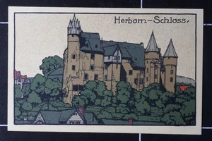 AK Schloss Herborn Steindruck Künstlerkarte ca. 1910 Lahn Dill Gießen Giessen - Bild 1 von 2