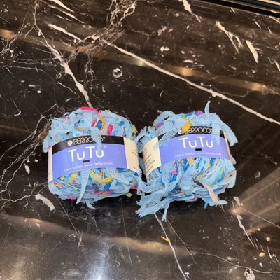 2 Brand New Rolls of Berroco Tutu Yarn New Blue with Brightly Colored Accents 🦄 - Image 1 of 4