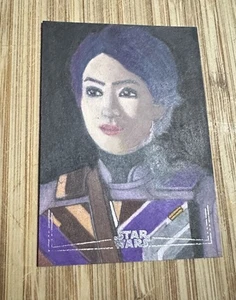 2024 Topps Chrome Star Wars Silver Foil Sabine Wren Sketch 1/1 Artist DEZ - Picture 1 of 2