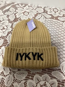 Claire’s IYKYK beanie hat beige NWT - Picture 1 of 7
