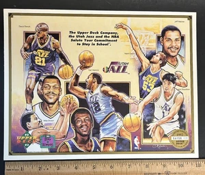 Vintage 1992 Upper Deck Utah Jazz Stay In School Sheet Karl Malone John Stockton - Picture 1 of 9
