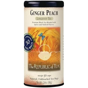 Té negro melocotón jengibre The Republic of Tea, con cafeína, 50 unidades - Imagen 1 de 5