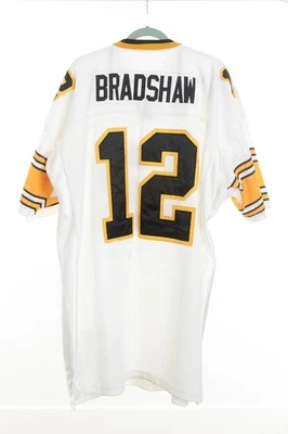Camiseta Terry Bradshaw 1970 Pittsburgh Steelers Talla 52 Mitchell Ness Blanca #12 Foto 1 de 4