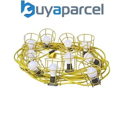 Faithfull Power Plus HL-03ES-22 Festoon Lights 10 ES Bulbs 110V 22m FPPSLFESTOON
