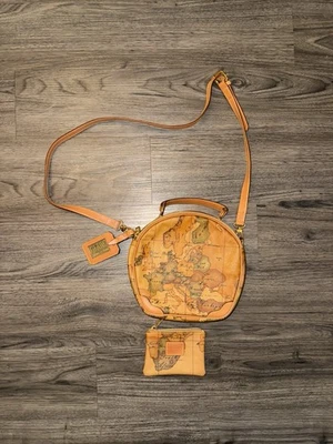 Bandolera Alviero Martini Classe Círculo Redondo Geo Cartera Italia Globo con Cartera Foto 1 de 4