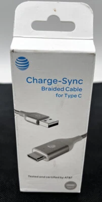 Charger -Sync Braided Cable For Type C 4ft - Image 1 of 4