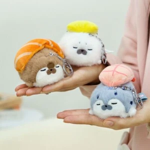 Stuffed Animal Sea Otter Doll Marine Life Sushi Seal Pendant Backpack - Picture 1 of 15