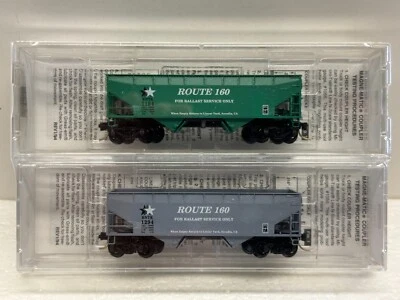 N Scale Micro Trains MTL Special Run 95-11 Route 160 MOW Ballast Hopper 2-Pack - Image 1 of 3