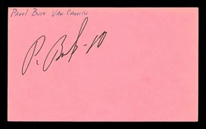 Pavel Bure Autographed Pink Index Card Beckett Authentic - Picture 1 of 2