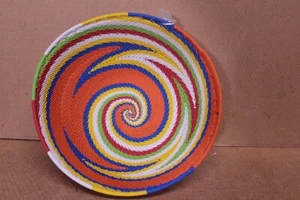 Handmade 7¼'' African Zulu Telephone wire bowl Basket #25 - Picture 1 of 8