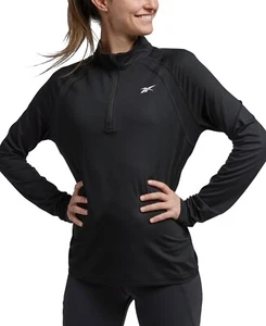 Reebok Women's Identity Performance Quarter Zip Top Black SZ M - Picture 1 of 2