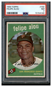 72154140 1959 Topps Felipe Alou Rookie RC #102 PSA 7 San Francisco Giants