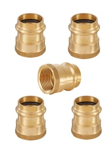 5 PIEZAS Adaptador de latón NPT hembra efield 1 ""Press Fit X 1", puerto completo, sin plomo" - Imagen 1 de 4