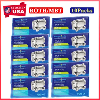 10packs Orthodontic Self-ligating Brackets Dental mini Braces ROTH/MBT 022 3/345 - Image 1 of 4