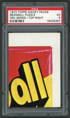 1973 Topps Wacky Packages Beanball Puzzle / Checklist TR 3rd Series PSA 5 - Image 1 of 3